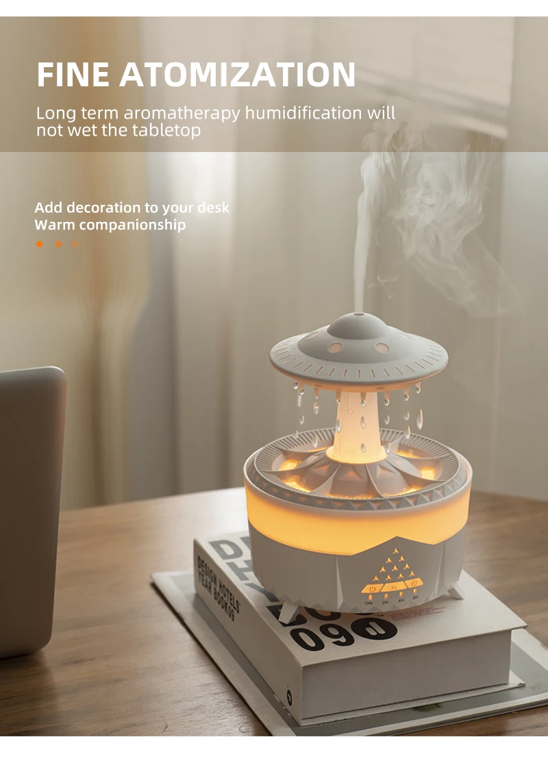 New UFO Raindrop Humidifier Water Drop Air Humidifier USB Aromatherapy Essential Oils Aroma Air Diffuser Household Mist Maker Home Decor